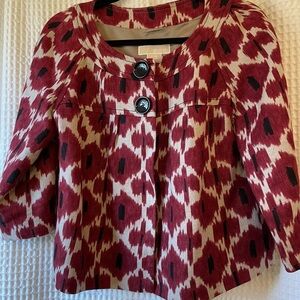 Michael Kors Red and Cream Patterned Jacket M